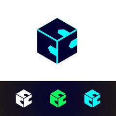 cube, company, alphabet logo design with nice shape and nice color