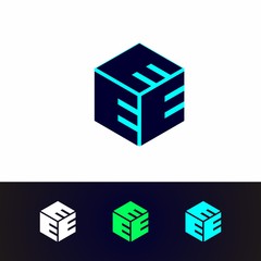 cube, company, alphabet logo design with nice shape and nice color