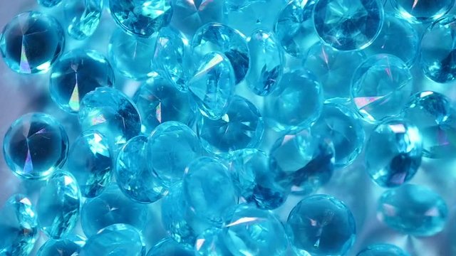 Aquamarine. Precious Stones.Slow Motion.