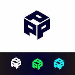 cube, company, alphabet logo design with nice shape and nice color