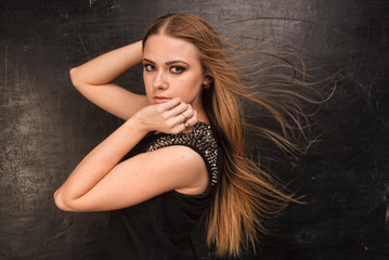 Fototapeta premium Beautiful girl with long hair