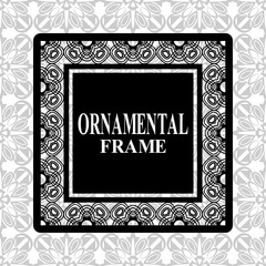 Vintage frame with retro ornamental pattern. Vector illustration