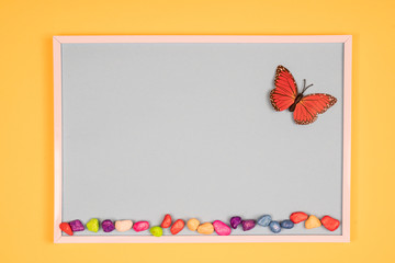 decorative butterflies on a colored background	