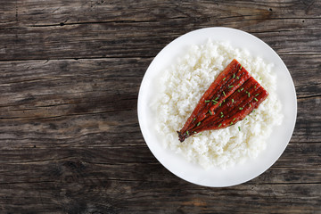 grilled unagi fillet  served with rice