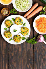 Vegetarian cutlet from carrot, zucchini, potato
