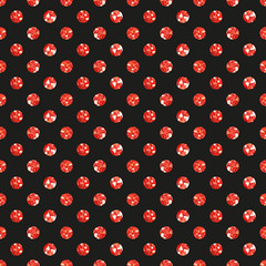 Cute seamless pattern of red glitter polka dots