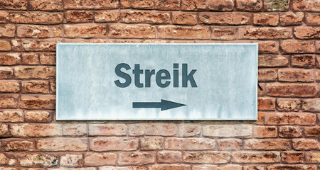 Schild 225 - Streik