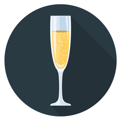 Sekt Glas Flat Design
