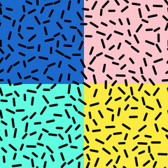 Retro Seamless Pattern in Memphis Style Design