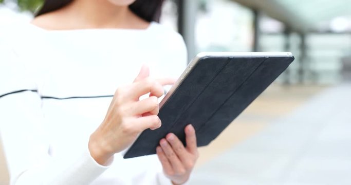 Woman look at digital tablet computer