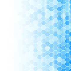 Abstract background with blue hexagons. Gradient mosaic texture.