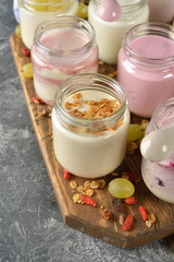 Various natural yogurts