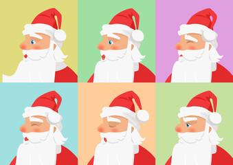 Shown Set of Different Emotions from Santa Claus