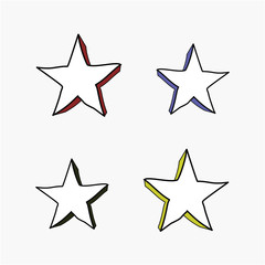 Star Doodle Comic Vector Template Design