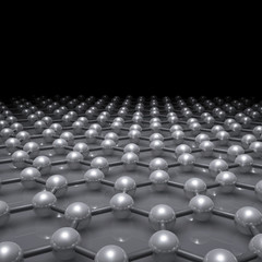 Fototapeta premium Graphene layer, 3 d schematic molecular model
