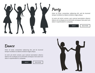 Party and Dance Posters with Colleagues Dancing