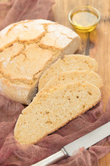 corn bread on wooden background
