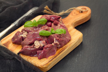 raw chicken liver with black pepper