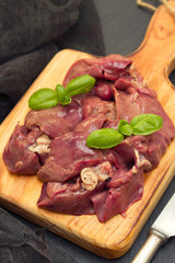 raw chicken liver with black pepper