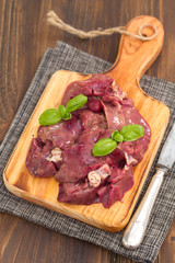 raw chicken liver with black pepper