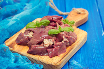 raw chicken liver with black pepper