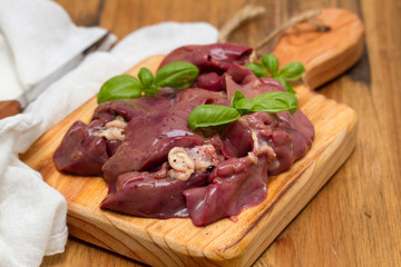 raw chicken liver with black pepper