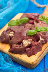 raw chicken liver with black pepper
