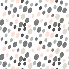 Modern vector abstract seamless geometric pattern with  circles in retro scandinavian style
