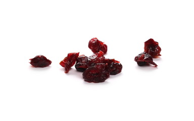 Dried cranberries isolated on white background