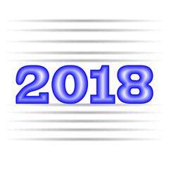 Inscription 2018 figures, banner on white background,