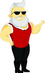santa claus new year 2018 vector illustrtion
 / brutal fitness bodybuilder  santa claus new year 2018 happy holiday vector illustrtion 
