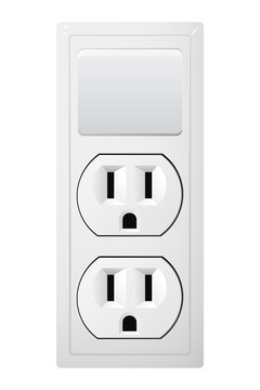 Electrical socket Type B with switch. Receptacle from USA.