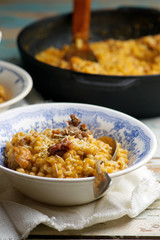 CREAMY PUMPKIN BARLEY WITH SAUSAGE