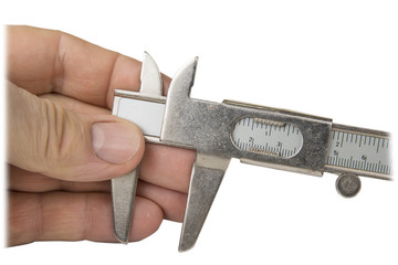 Vernier caliper in the white background