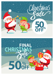 Final Christmas Sale Poster Vector Illustration