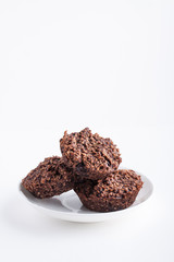 Homemade vegan cookies with organic cacao and nuts