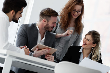 Fototapeta premium Group of architects working together on project