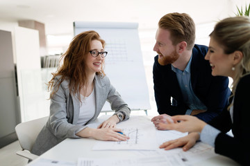 Fototapeta premium Group of architects working together on project