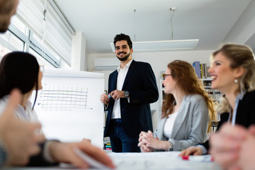 Group of architects working together on project