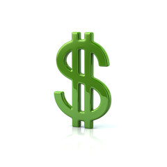 Green dollar currency sign