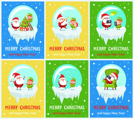 Merry Christmas, New Year Vector Illustration