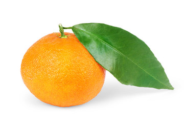 tangerine or mandarin fruit isolated on white background cutout