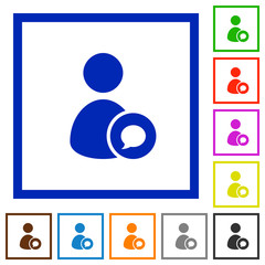 User comment flat framed icons