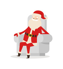 Santa Claus Cartoon Xmas Character Vector Icon