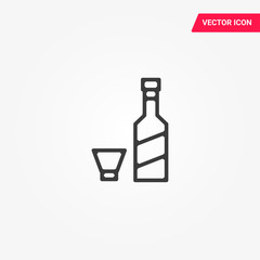 Bottles with labels. Alcohol.