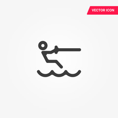 swimming man icon. simple outline swimming man vector icon. on white background.