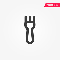 fork icon. simple outline fork vector icon. on white background.