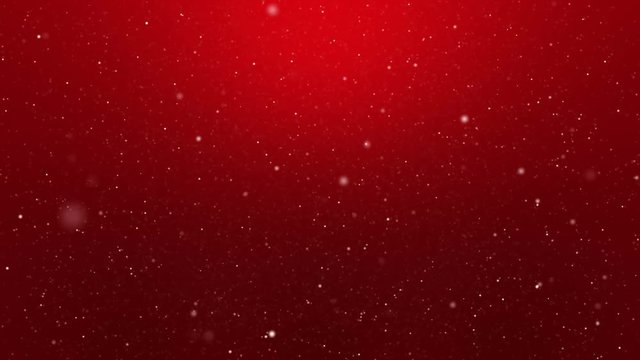 Christmas Snowfall on Red Background Loop