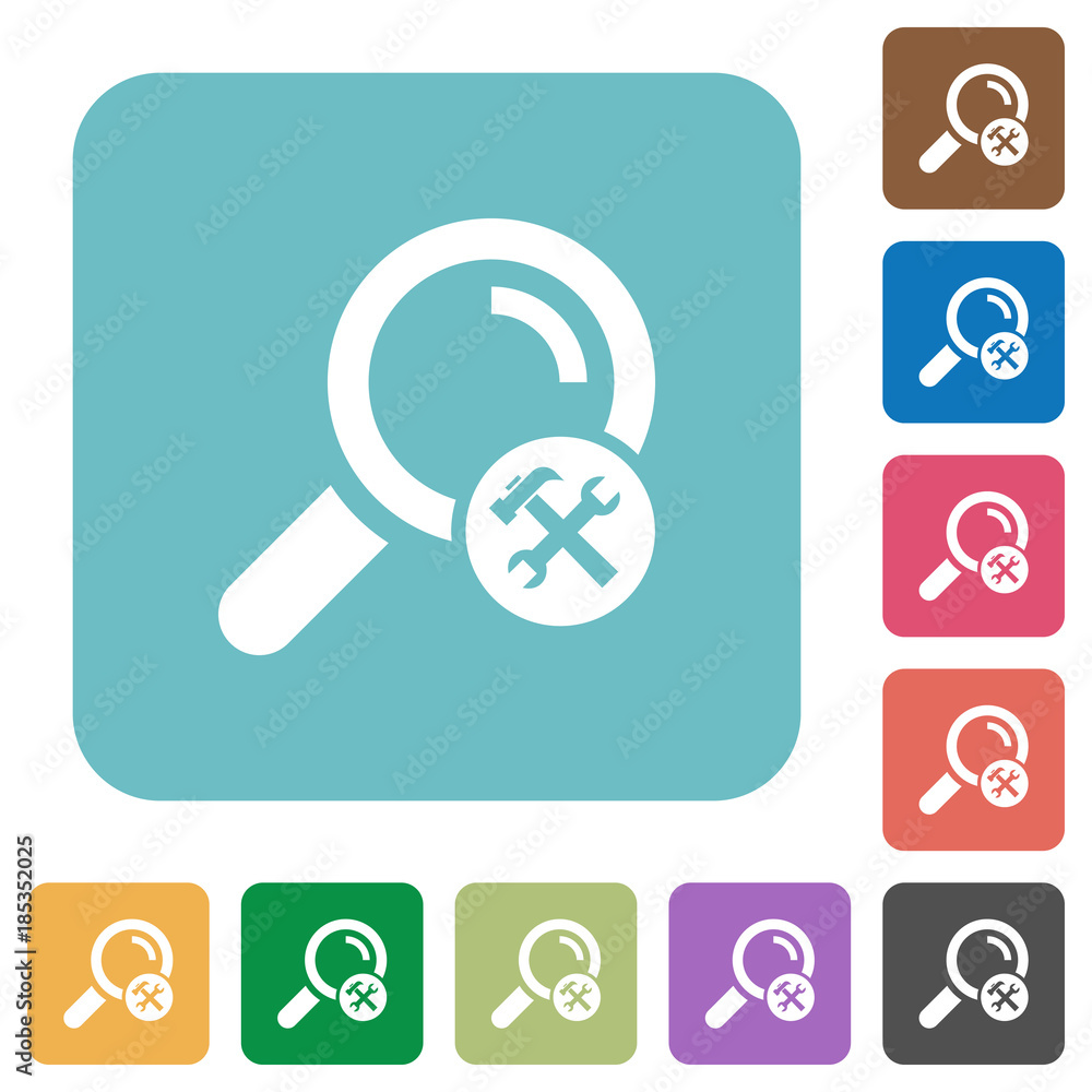 Poster customize search rounded square flat icons