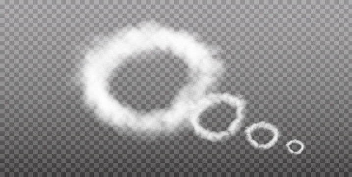 Fog or smoke isolated transparent special effect. Beautiful white vector cloudiness, mist background. Vector illustration.